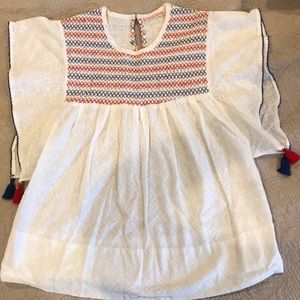 Banjanan white smocked blouse
